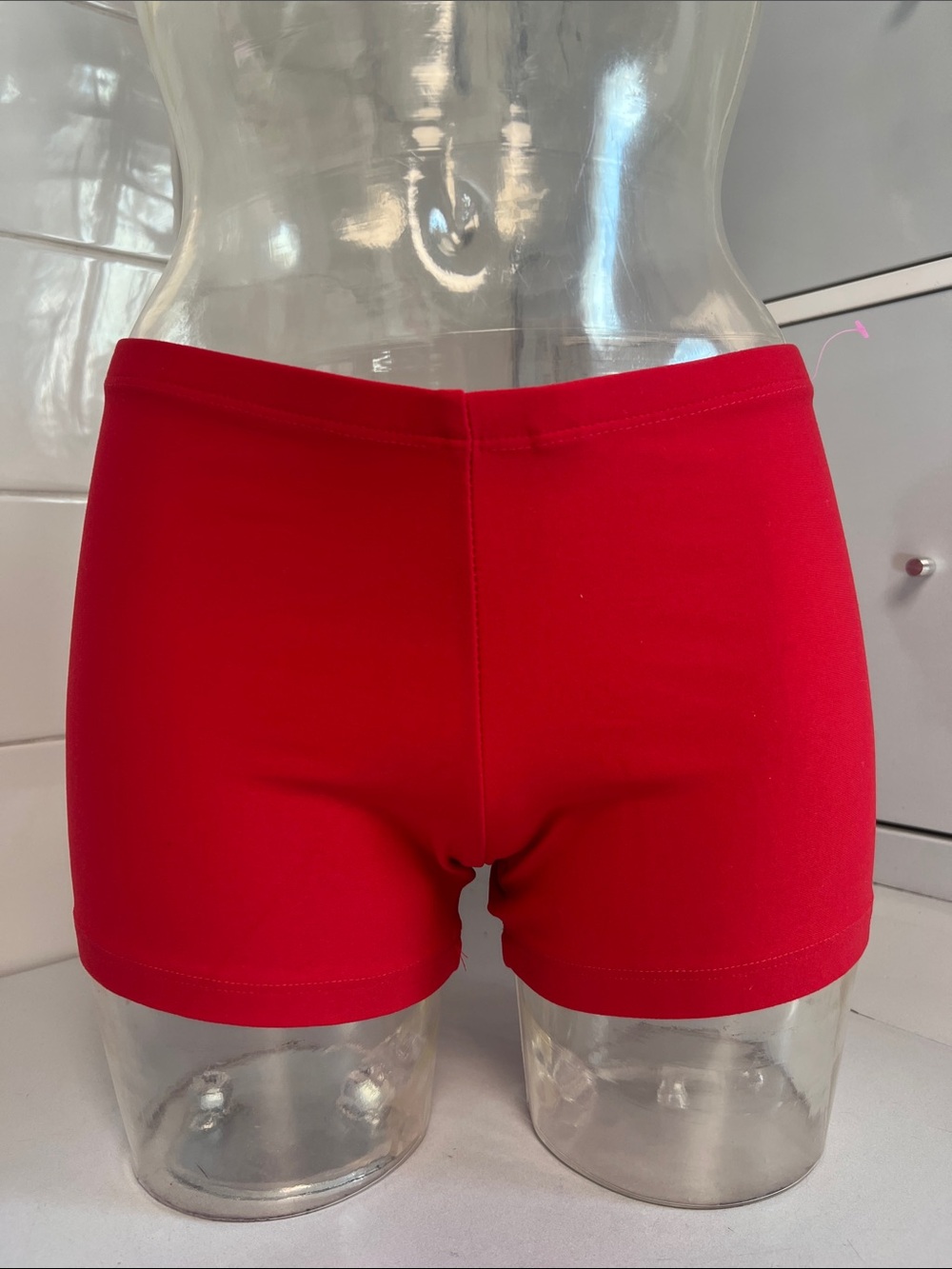 Low Rise Dancer Hipster Hot Shorts L NWOT Red Y2K